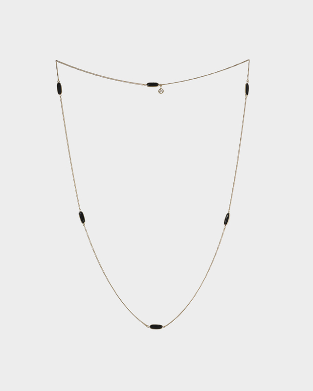 Колье с черными фианитами