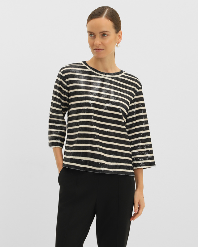 Пуловер в полоску с рукавами 3/4