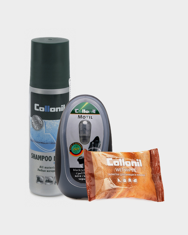 Набор для ухода за обувью: шампунь, губка с дозатором, салфетка
