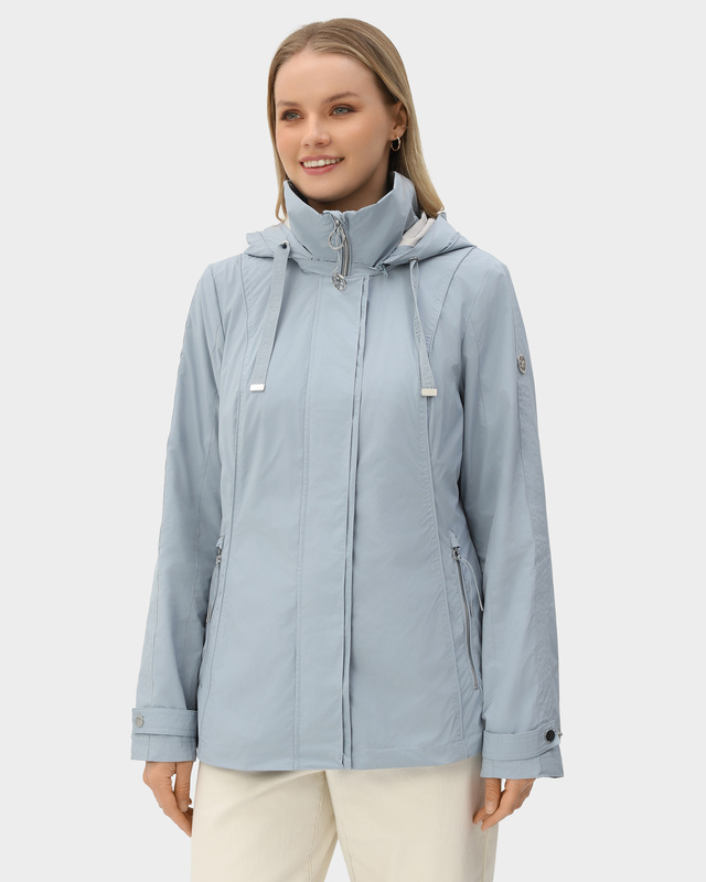 Ветровка из водоотталкивающего материала с удлиненной спинкой