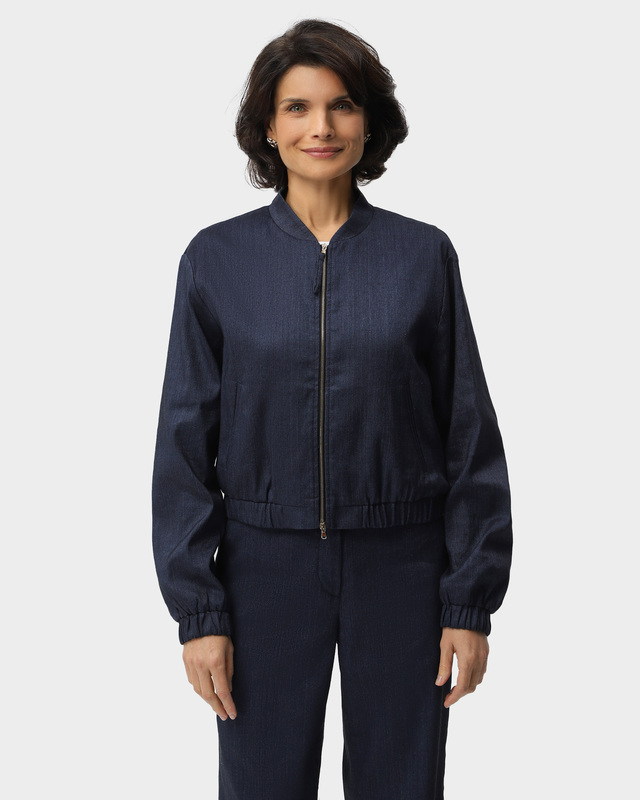 Бомбер из льняной пряжи