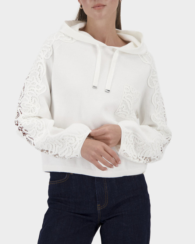 Толстовка из 100% хлопка с ажурными вставками на рукавах