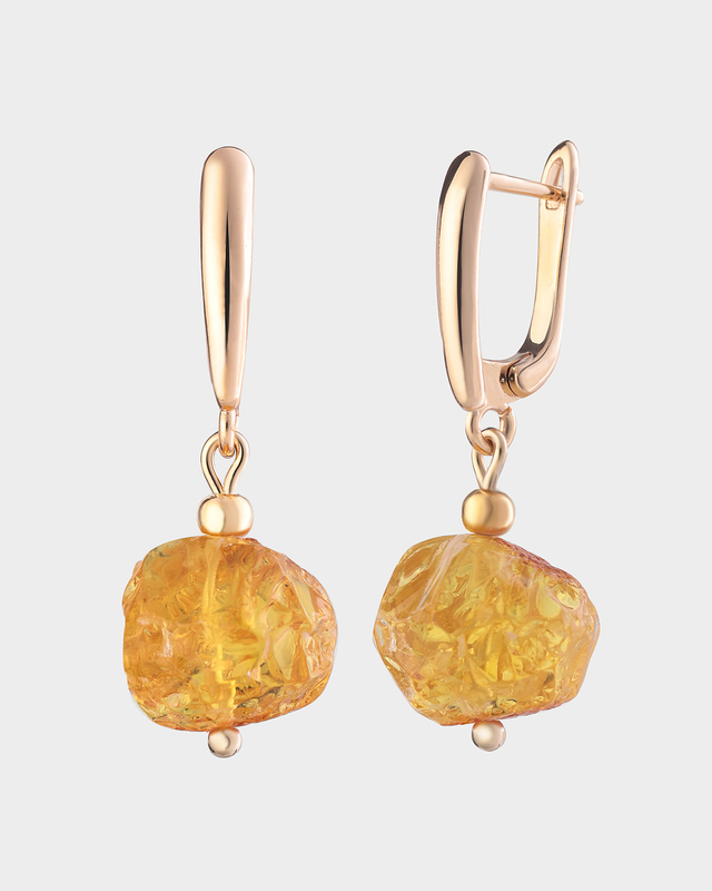 Серьги из натурального янтаря