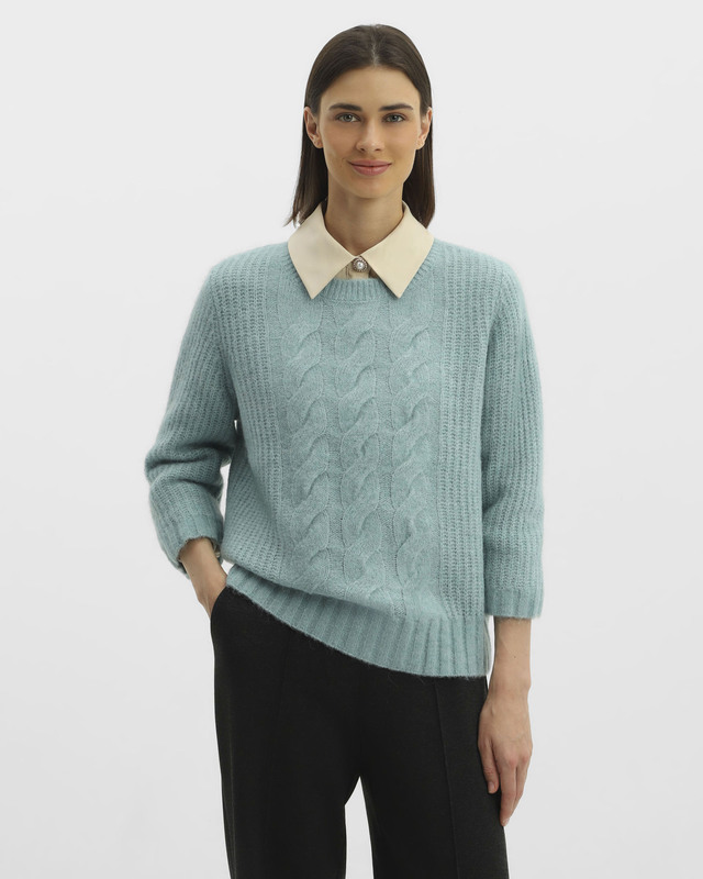 Пуловер из смесовой пряжи с добавлением шерсти и альпака