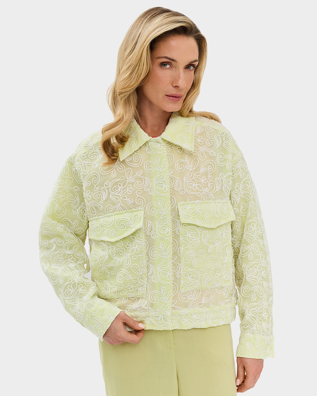 Жакет из полупрозрачной органзы с ажурной вышивкой