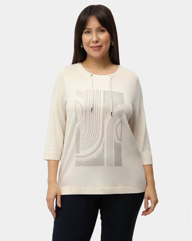 Свитшот с крупным узором термоклеевыми стразами