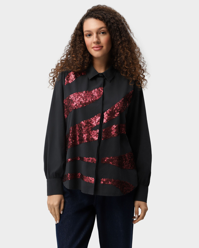 Блузка из хлопка с пайетками