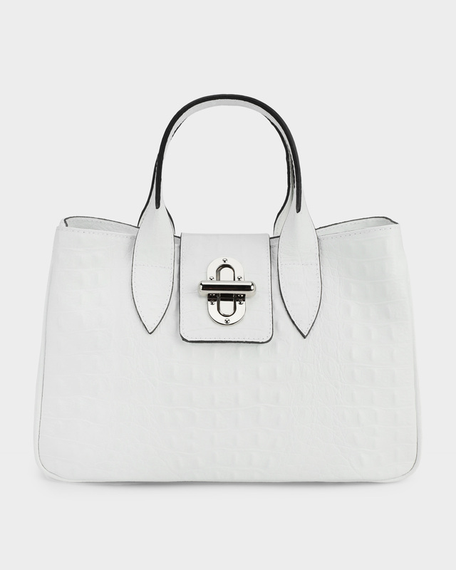 Сумка из натуральной кожи с тиснением под крокодила