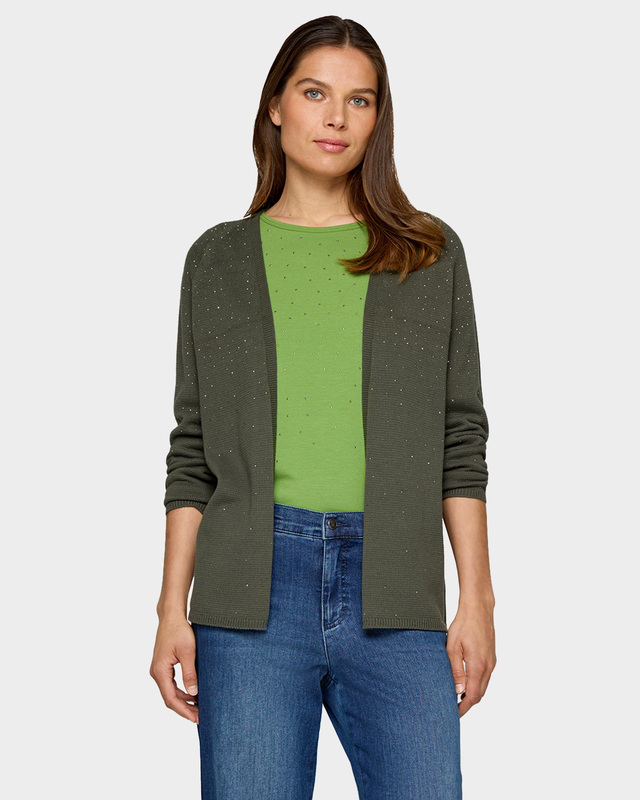 Кардиган тонкой вязки со стразами