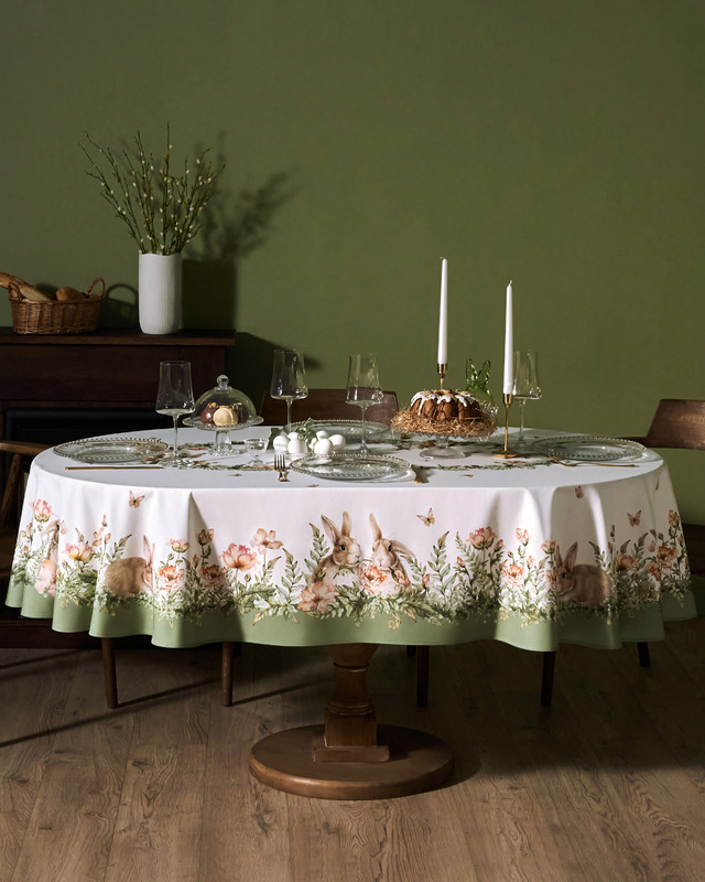 Овальная скатерть из хлопка с водоотталкивающей пропиткой Sense