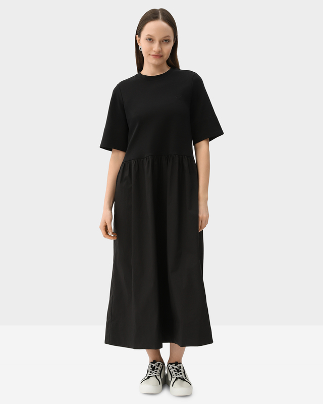 Платье А-силуэта с трикотажным верхом и хлопковым низом 7990₽