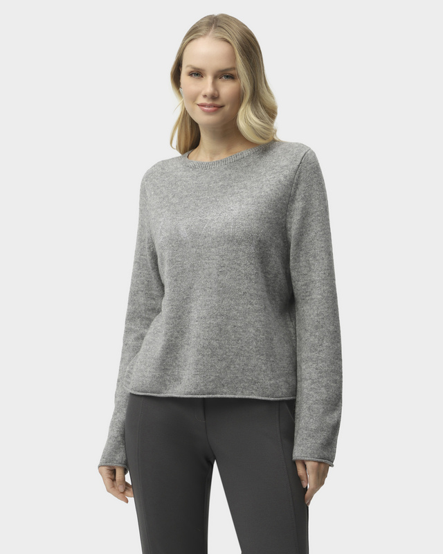 Пуловер с шерстью в составе и надписью из страз