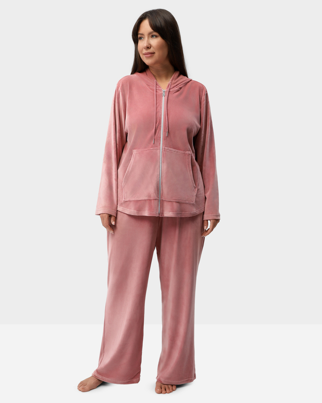 Брюки из мягкого велюра с эластичным поясом на кулиске