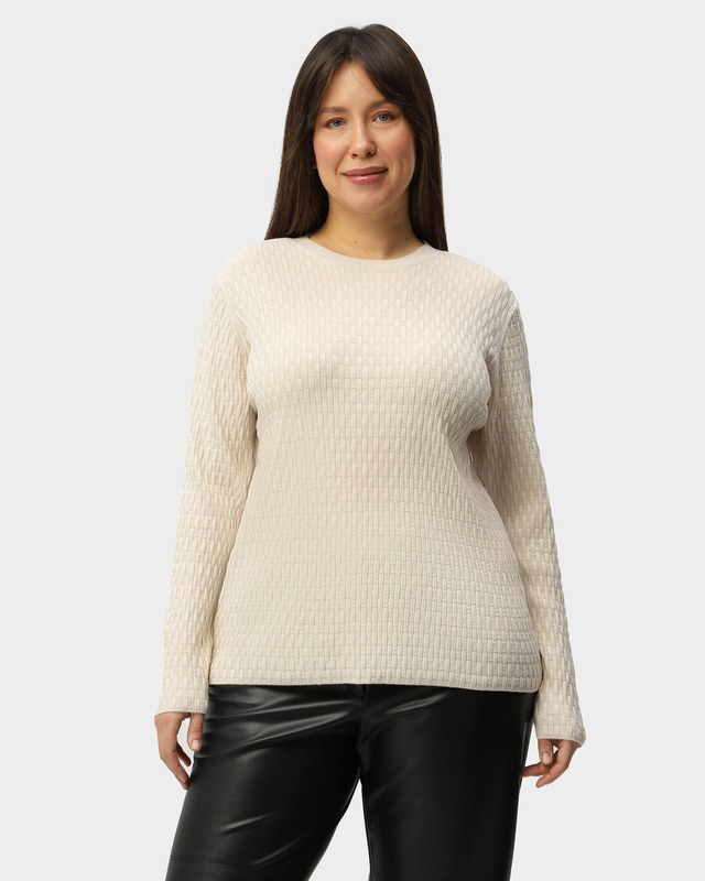 Пуловер тонкой вязки с рельефным узором