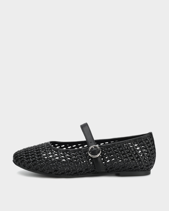 Балетки из натуральной кожи плетеной фактуры