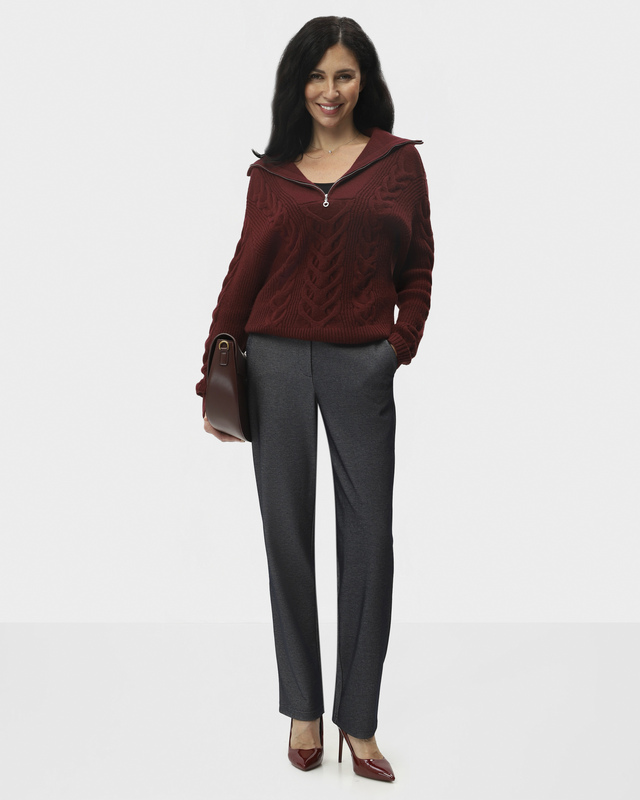 Брюки прямого кроя с завышенной талией