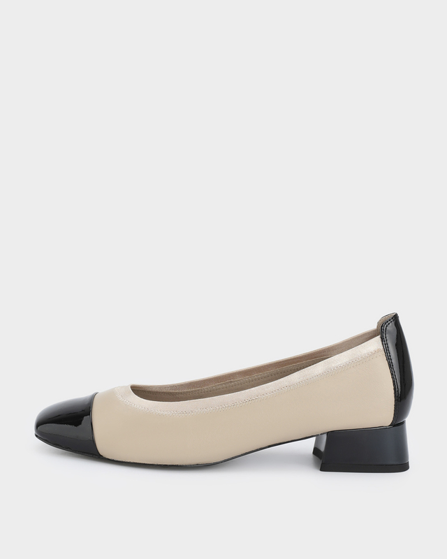 Туфли из натуральной кожи с лаковой носочной частью