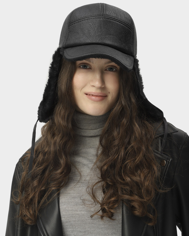 Шапка-ушанка с хлопком в составе