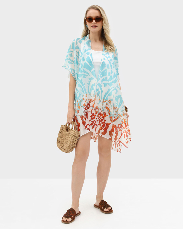 Туника с ярким принтом с шелком и вискозой в составе 5990₽