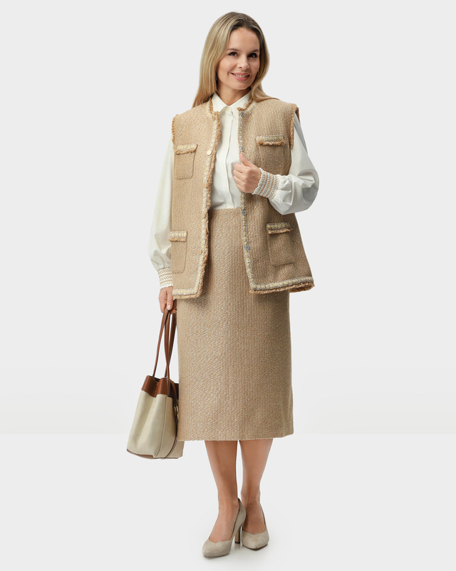 Юбка из фактурного твида с классической посадкой по фигуре