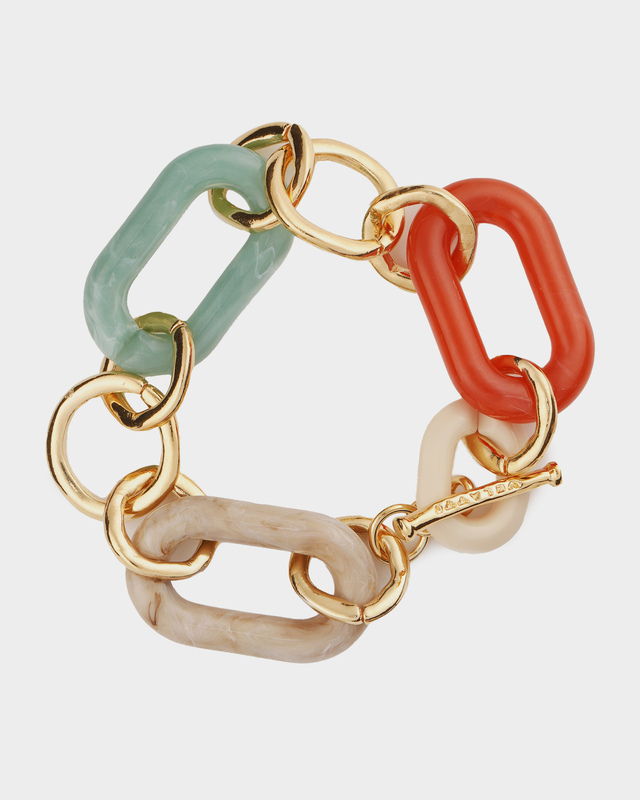 Браслет-цепь из латуни и акрила