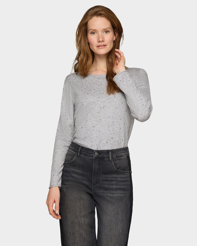 Пуловер тонкой вязки с декором стразами