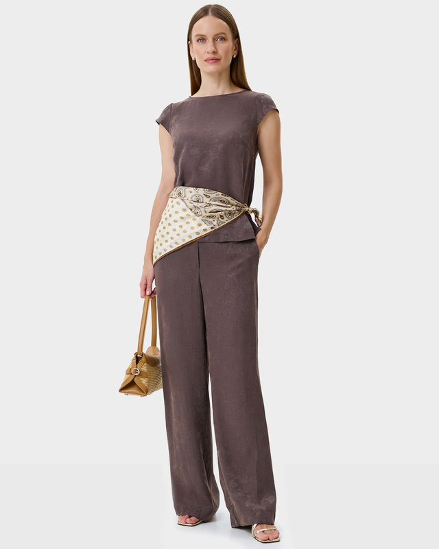 Топ с жаккардовым растительным узором