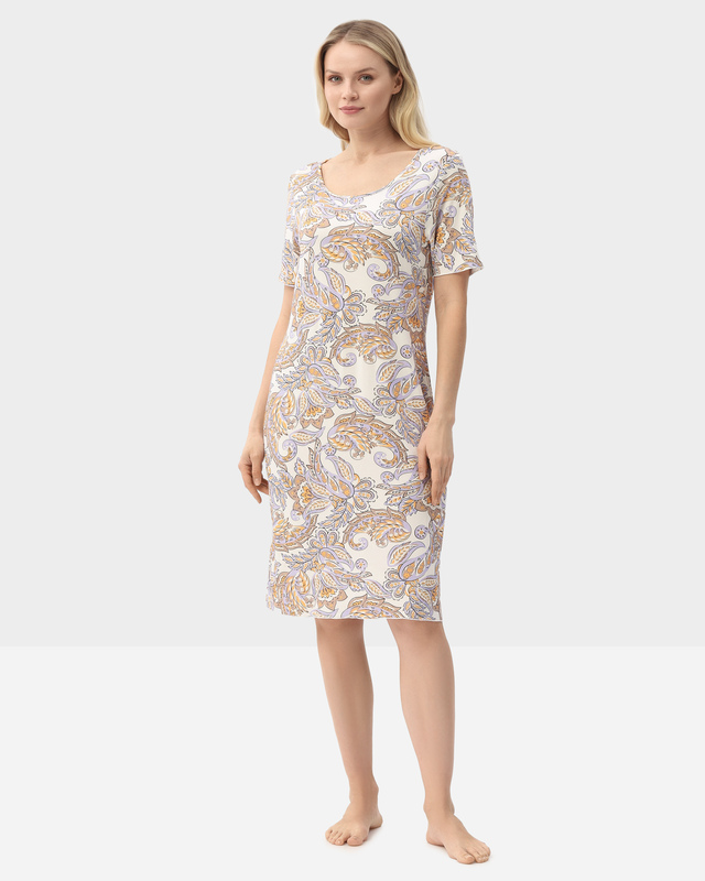 Домашнее платье прямого кроя с вискозой в составе