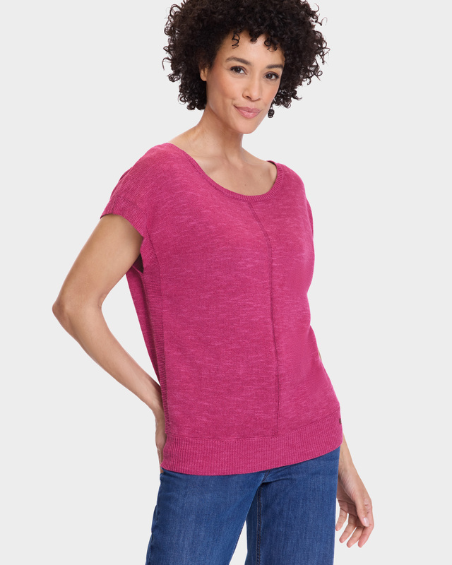 Пуловер тонкой вязки Cora с короткими рукавами