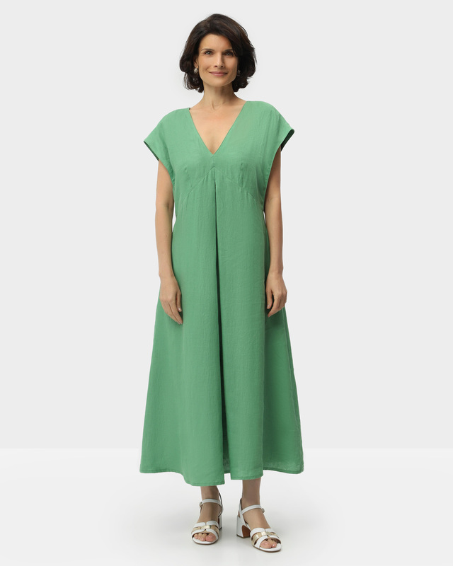 Льняное платье с завязкой на спине