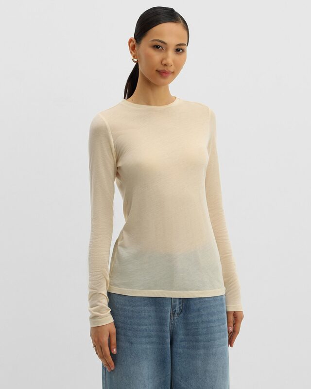 Лонгслив из тенсела с шерстью