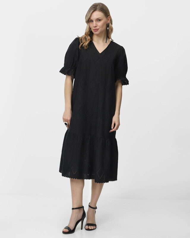 Платье из хлопкового шитья с рукавами-фонариками 9990₽