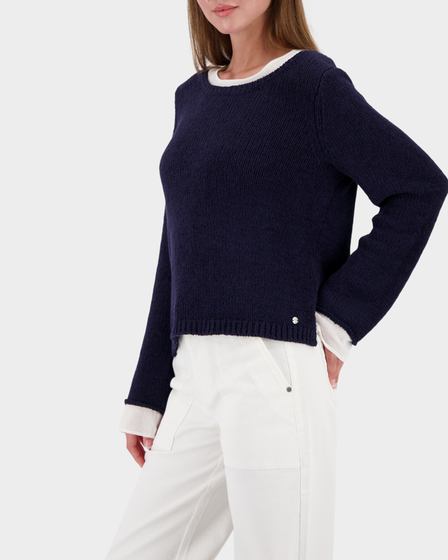 Джемпер из мягкого хлопка с имитацией двухслойности