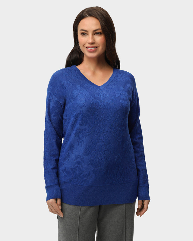 Пуловер из шерсти ажурной вязки с люрексом в составе