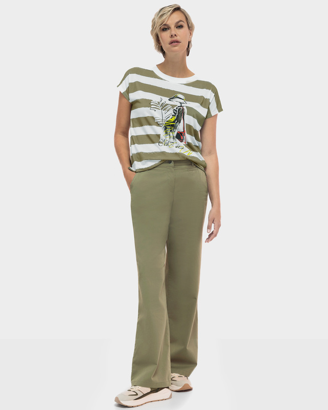 Брюки прямого кроя из эластичного хлопка