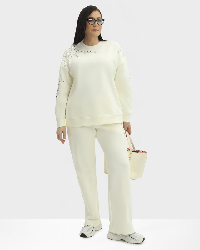 Брюки из хлопка с эластичным поясом-кулиской