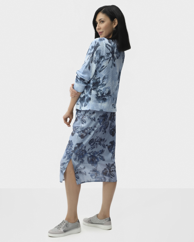 Юбка с цветочным узором и прозрачными пайетками