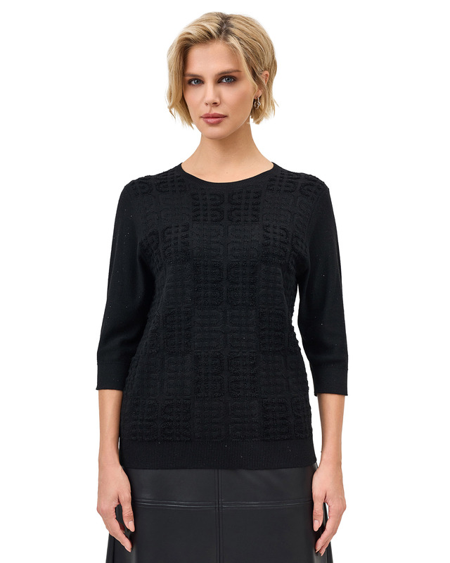 Фактурный вязаный джемпер с мерцающими пайетками