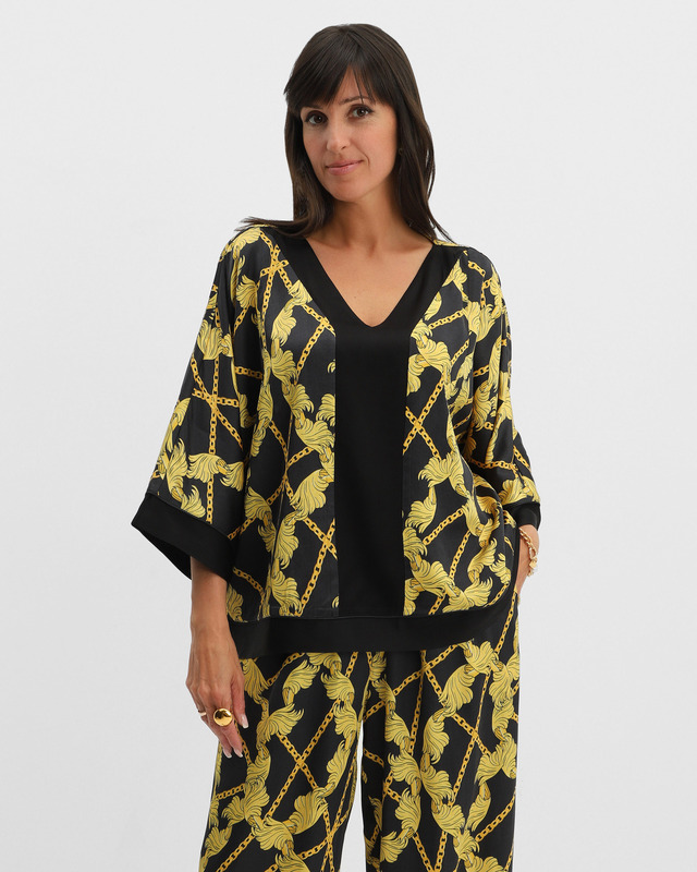 Блуза из премиальной вискозы с геральдическим узором