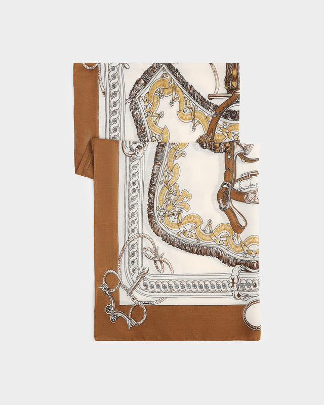 Палантин с акцентным принтом с цепями