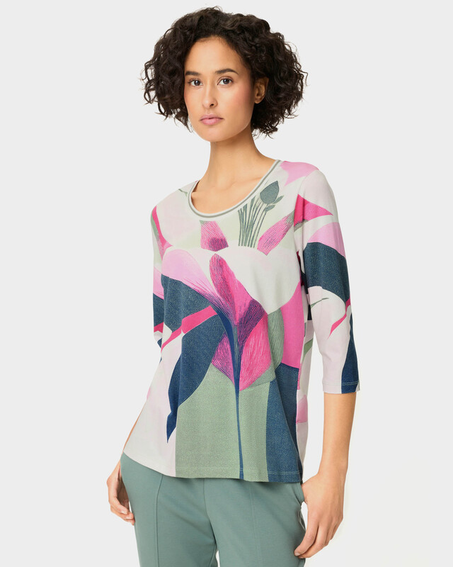 Хлопковый лонгслив с цветочным принтом