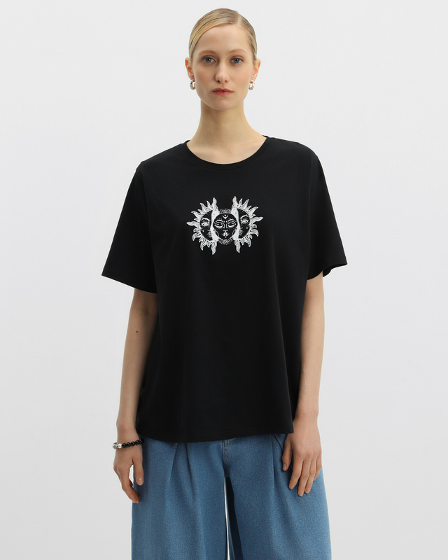 Футболка прямого кроя с принтом