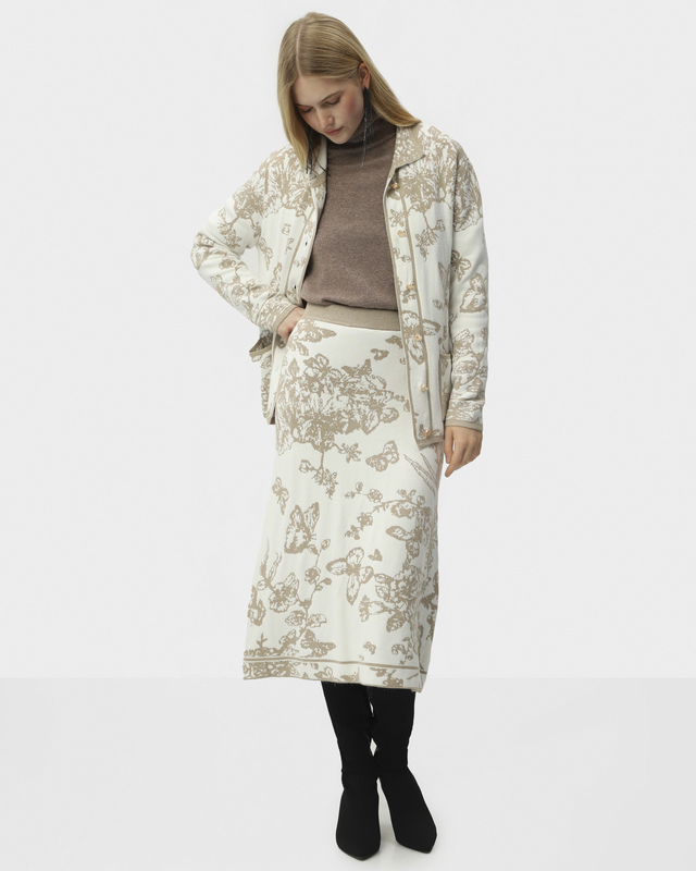 Юбка миди с жаккардовым рисунком из нити люрекса