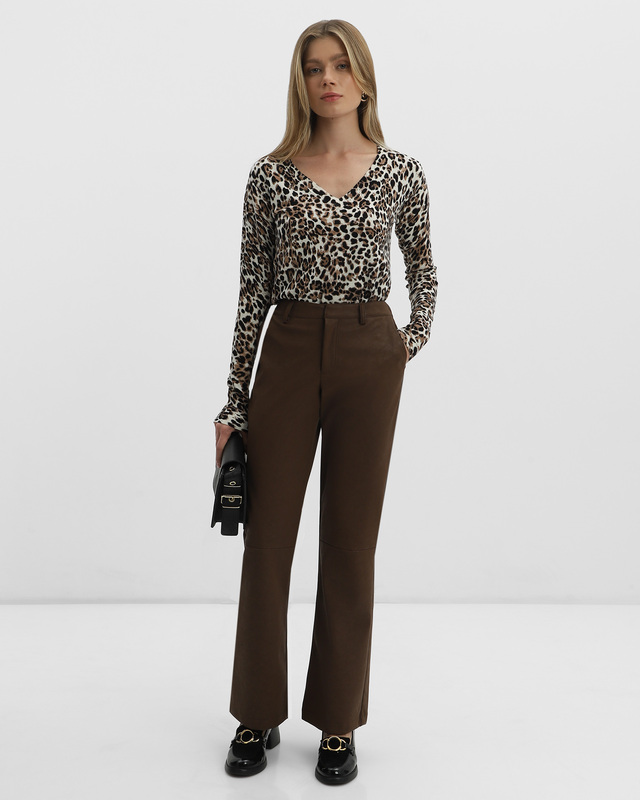 Брюки из экокожи с винтажным эффектом