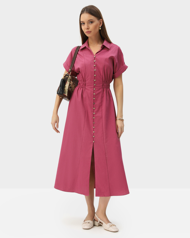 Платье макси А-силуэта из вискозы и льна 7990₽