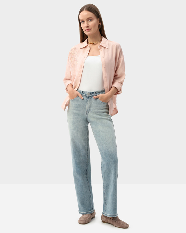 Джинсы прямого кроя с градиентной варкой