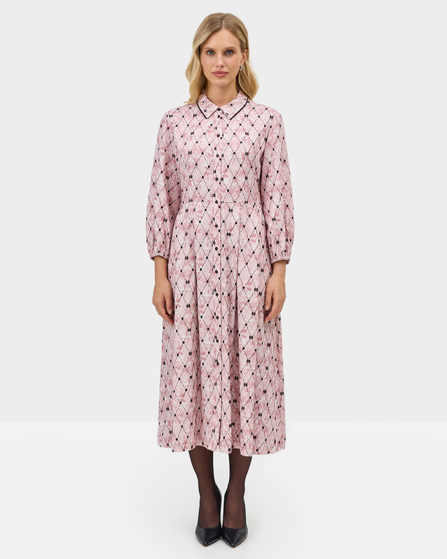 Платье-рубашка из вискозы с принтом