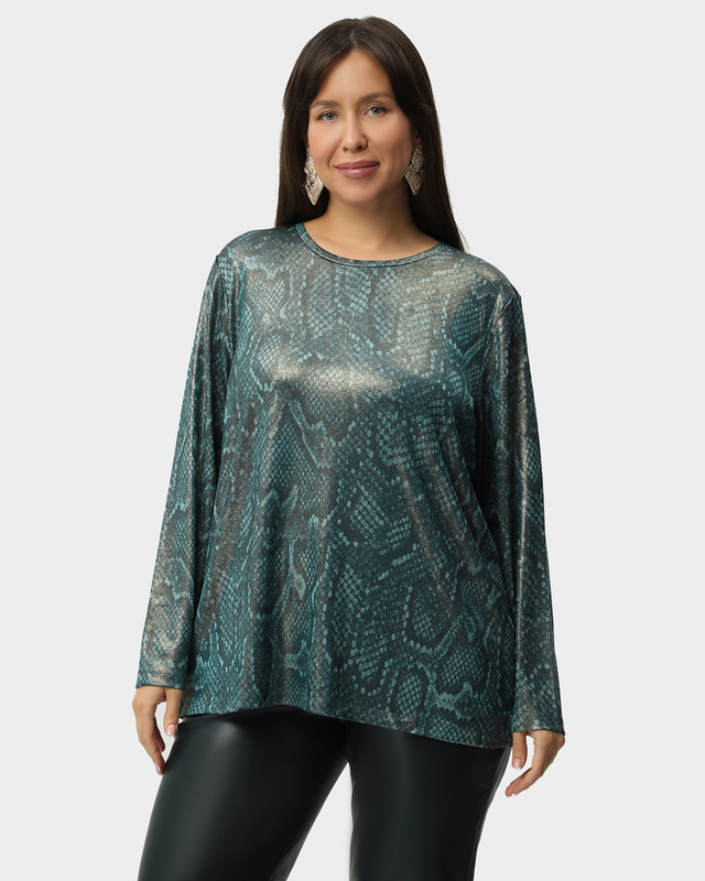 Лонгслив с анималистическим принтом с мерцающим эффектом