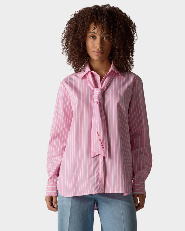 Рубашка в полоску с вышивкой в виде сердечек 19590₽