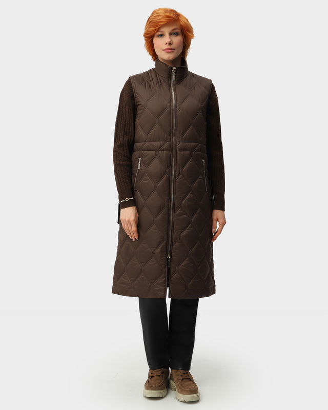 Удлиненный жилет из мягкой водоотталкивающей ткани